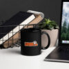(TG White Logo) Black Glossy Mug